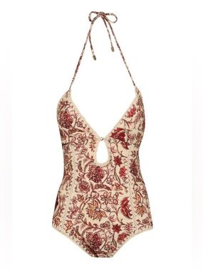 NWT Zimmermann Vitali Keyhole Crochet One-piece Swimsuit